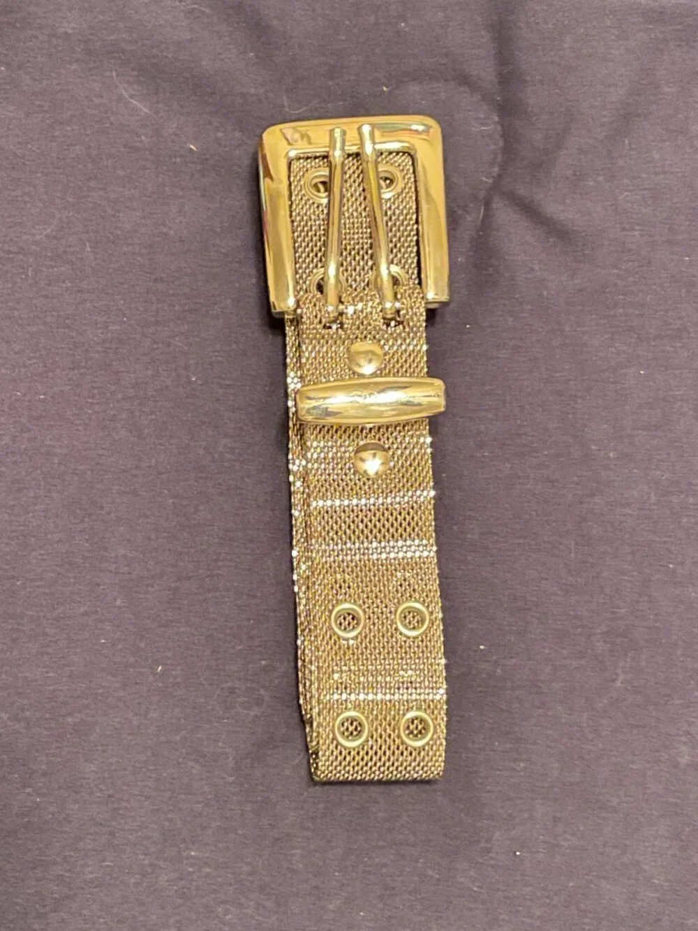 Vintage Silver Metallic Mesh Belt | Adjustable Chain Strap